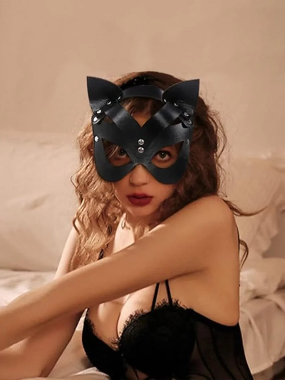 Faux Leather Masquerade Mask
